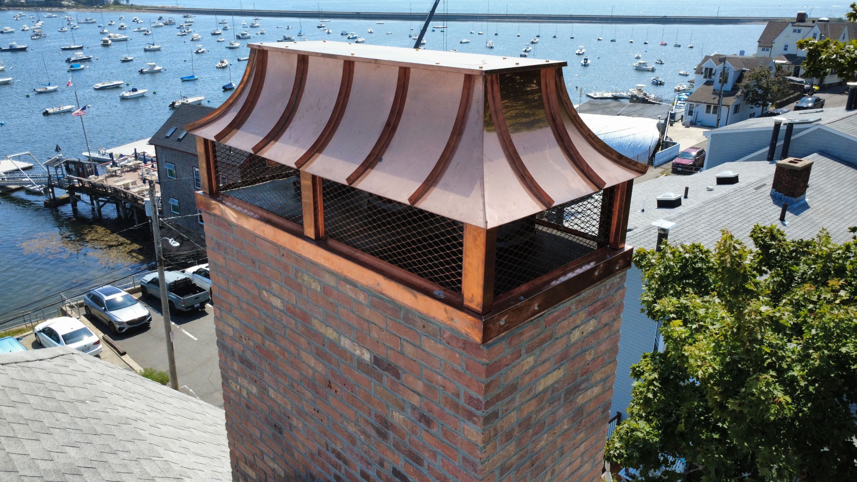 Project detail 2 - Custom Copper Chimney Cap & Chimney Exterior Restoration